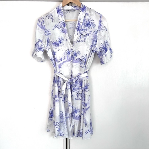 All Saints Dresses & Skirts - AllSaints Fay Tajpur Shirt Dress Blue and White Size 6